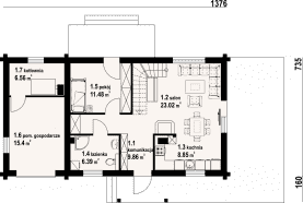 Rzut projektu zawoja dw 43 - Parter