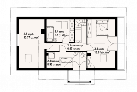 Rzut projektu zawoja dw 43 - Poddasze