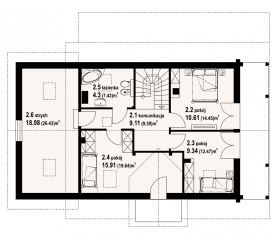 Rzut projektu milicz dw 8 - Poddasze