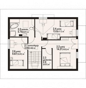 Rzut projektu bartne dw 29 - Poddasze