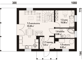 Rzut projektu zawoja mk 31 - Parter