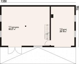 Rzut projektu budynek gospodarczy bg-14 - Parter