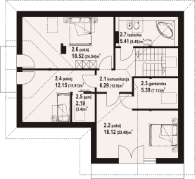 Rzut projektu sławków mały m5 - Poddasze