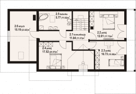 Rzut projektu osiek 43x dws - Poddasze