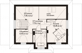 Rzut projektu chmielniki małe dw 21 - Poddasze