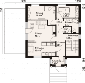 Rzut projektu brzozów - Parter