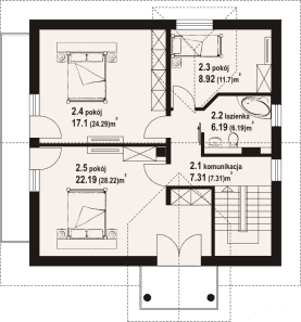 Rzut projektu brzozów - Poddasze