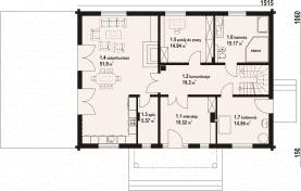 Rzut projektu podsarnie 1dw - Parter