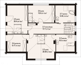 Rzut projektu podsarnie 1dw - Poddasze