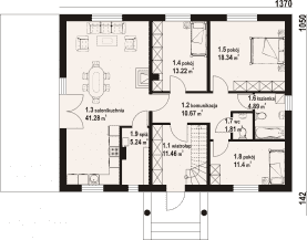 Rzut projektu alamowo m1 - Parter