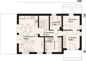 Rzut projektu oleśnica 11 - Parter