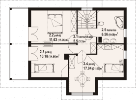 Rzut projektu brzoza dws x - Poddasze