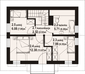 Rzut projektu gaik 45m - Poddasze