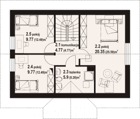 Rzut projektu zawoja mk6 - Poddasze