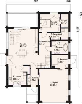 Rzut projektu tychowo dw - Parter