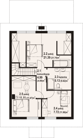 Rzut projektu głogoczów 13 dws - Poddasze