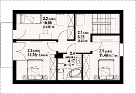 Rzut projektu bronowice 1dws - Poddasze