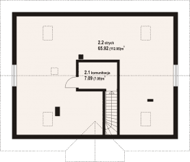 Rzut projektu alamowo 3dwk - Poddasze