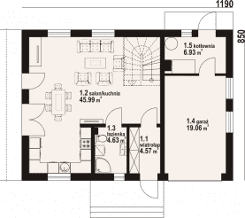 Rzut projektu bronowice 3mgk - Parter