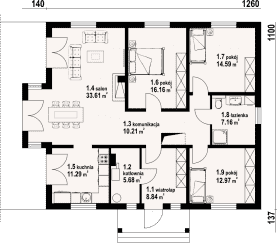 Rzut projektu zamość 3dws - Parter