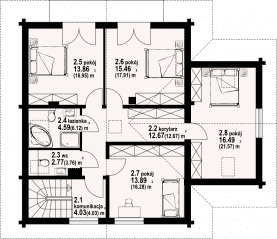 Rzut projektu grochowice 1 gdw - Poddasze