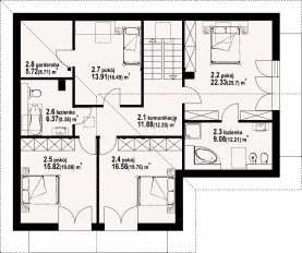 Rzut projektu kasztanowo 1mg - Poddasze