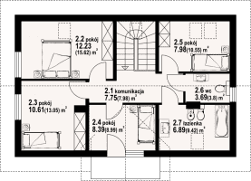 Rzut projektu piekarów dws - Poddasze