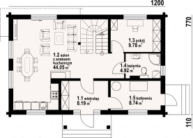 Rzut projektu piekarów dw - Parter