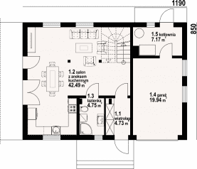Rzut projektu bronowice 3gk dws - Parter