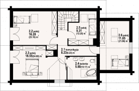 Rzut projektu świdnica dw 47 - Poddasze