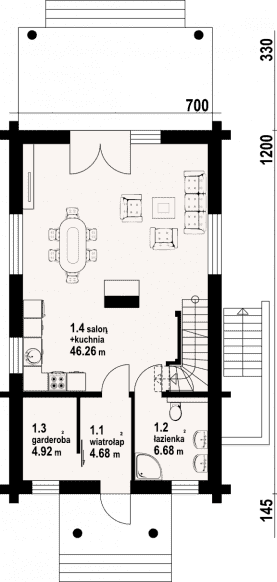 Rzut projektu rytowo dw 39 - Parter