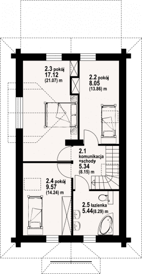 Rzut projektu rytowo dw 39 - Poddasze