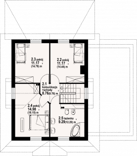 Rzut projektu dylewsko dw - Poddasze