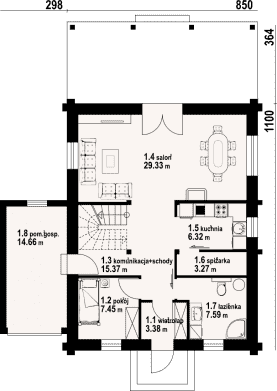Rzut projektu grywałdowo dw 3 - Parter