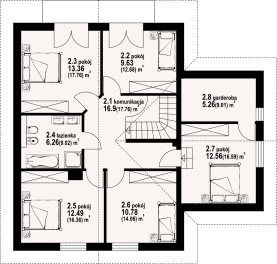 Rzut projektu głogówek 1 mkg - Poddasze