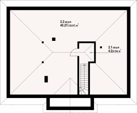 Rzut projektu dębowo 15m - Poddasze