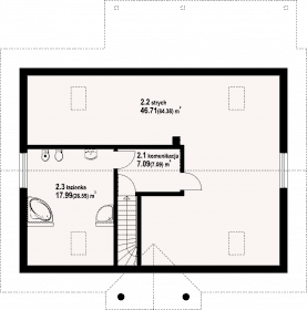 Rzut projektu alamowo 13 dwk - Poddasze