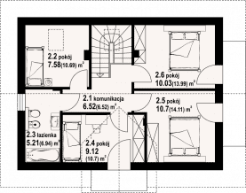 Rzut projektu miłowo 1m - Poddasze