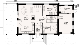 Rzut projektu chmielniki małe dw 77 - Parter