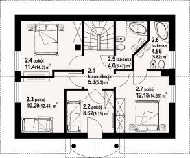 Rzut projektu miłosna średnia 3 - Poddasze
