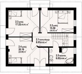 Rzut projektu piotrowice - Poddasze