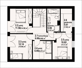 Rzut projektu gryfice 3m21 - Poddasze