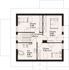 Rzut projektu witkowo dw - Poddasze