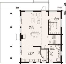 Rzut projektu tomaszewo 3 dw - Parter
