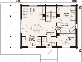 Rzut projektu milicz 39 dw - Parter