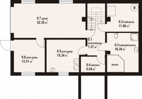 Rzut projektu milicz 39 dw - Piwnica