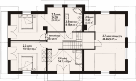 Rzut projektu bielowice - Poddasze