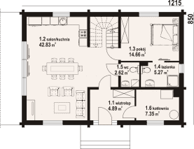 Rzut projektu henryków a1 dw - Parter