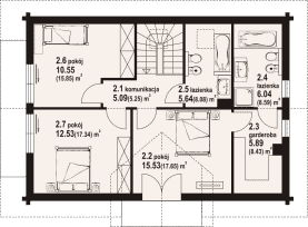 Rzut projektu henryków a1 dw - Poddasze