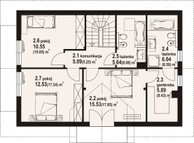 Rzut projektu henryków a1 dws - Poddasze